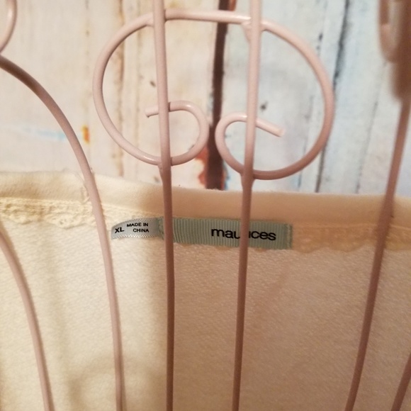 Maurices Cream Sweatshirt With Lace Overlay - Picture 2 of 5